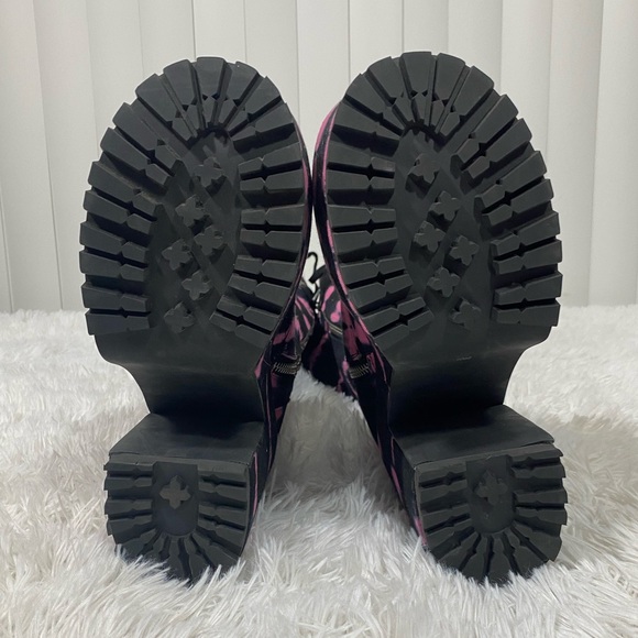 CURRENT MOOD Magenta Tie Dye Obsidian Pocket 2.0 Platform Boots Black Pink 10 - Picture 6 of 12